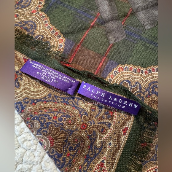 Ralph Lauren Collection Square Equestrian Cashmere Silk Scarf With Box - Picture 8 of 10